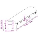 vidaXL Couverture de remplacement de serre (36 m²) 300x1200x200cm Vert