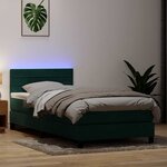 vidaXL Sommier à lattes de lit et matelas et LED vert foncé 80x220 cm velours