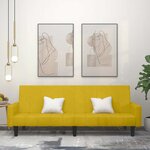 vidaXL Canapé-lit 2 places jaune velours