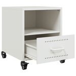 vidaXL Table de chevet blanc 36x39x43 5 cm acier