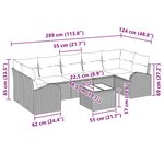 vidaXL Ensemble de canapé de jardin avec coussin 8 Pièces Marron  Crème