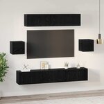 vidaXL Ensemble meuble TV 7 Pièces Chêne noir 80 x 30 x 30 cm