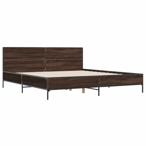 vidaXL Cadre de lit sans matelas chêne marron 200x200 cm
