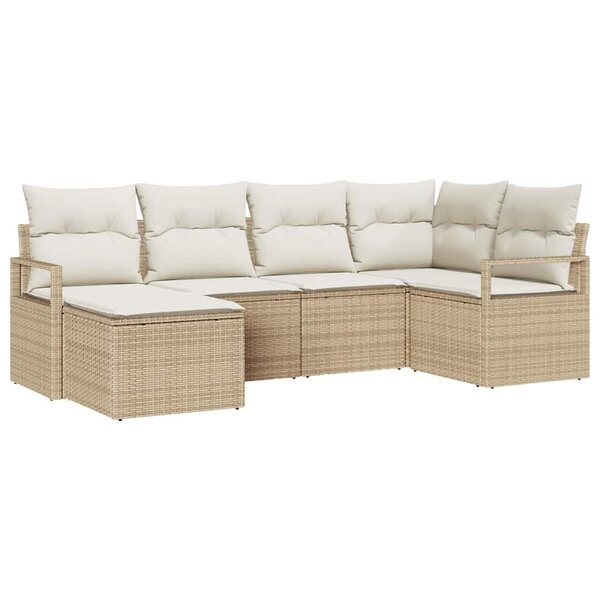 vidaXL Ensemble de canapé de jardin 8 Pièces Beige Poly rotin