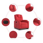 vidaXL Fauteuil inclinable électrique rouge similicuir