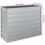 vidaXL Lit surélevé de jardin 100x40x77 cm Acier galvanisé Argenté
