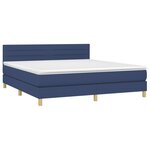 vidaXL Sommier à lattes de lit avec matelas LED Bleu 160x200 cm Tissu