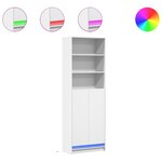 vidaXL Buffet haut avec LED blanc 69x32 5x200 cm bois d’ingénierie