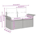 vidaXL Ensemble de canapé de jardin 6 pièces avec coussins gris en poly rotin en acacia