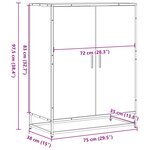 vidaXL Meuble à chaussures sonoma gris bois d'ingénierie et métal