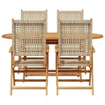 vidaXL Ensemble de salle à manger pour jardin 5 Pièces Beige