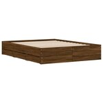 vidaXL Cadre de lit et tiroirs chêne marron 150x200 cm bois ingénierie
