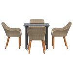 vidaXL Ensemble de salle à manger pour jardin 5 Pièces Beige polyrotin