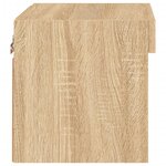 vidaXL Tables de chevet murales avec lumières LED 2 Pièces chêne sonoma