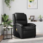 vidaXL Fauteuil de massage inclinable Noir Similicuir