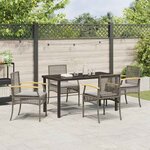 vidaXL Ensemble de salle à manger pour jardin 5 Pièces Gris polyrotin