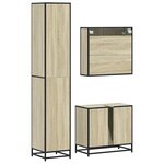 vidaXL Ensemble de meubles de salle de bain 3 Pièces chêne sonoma
