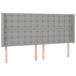 vidaXL Tête de lit à LED Gris clair 183x16x118/128 cm Tissu