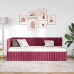 vidaXL Cadre de lit d'angle Rouge bordeaux 80 x 200 cm Velours