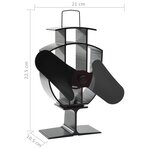 vidaXL Ventilateur de poêle alimenté par chaleur 2 pales Noir