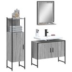 vidaXL Ensemble d'armoires de salle de bain 3 Pièces sonoma gris