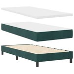 Lit avec sommier et matelas vidaXL Vert foncé 90x190 cm en velours