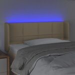 vidaXL Tête de lit à LED Crème 93x16x78/88 cm Tissu