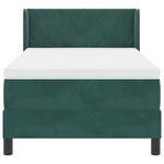 vidaXL Lit à ressorts avec matelas Vert foncé 200 x 90 cm Polyester