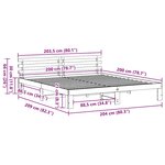 vidaXL Cadre de lit avec tête de lit Blanc 200 x 200 cm Pin massif