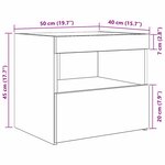 Cabinet de chevet vidaXL avec lumières LED Chêne noir 50x40x45 cm