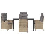 vidaXL Ensemble de salle à manger pour jardin 5 Pièces Beige polyrotin