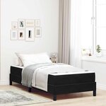 vidaXL Lit à ressorts avec matelas Noir 90 x 220 cm tissu