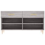 vidaXL Banc à chaussures sonoma gris 102x35x55 cm bois d'ingénierie
