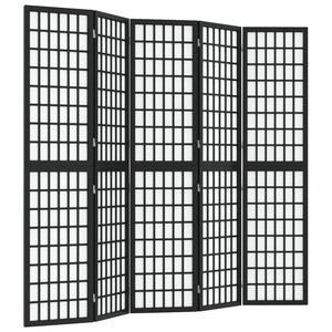 vidaXL Cloison de séparation pliable 5 panneaux 200x170 cm Noir