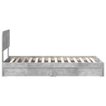 vidaXL Lit de Rangement Gris béton 90 x 200 cm Bois d'ingénierie