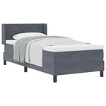 vidaXL Lit à ressorts avec tête de lit Gris foncé 200 x 90 cm Velours