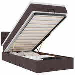 vidaXL Cadre de lit ottoman avec matelas marron foncé 90x190 cm tissu