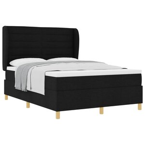 vidaXL Lit à ressorts avec matelas gris foncé 90x190 cm Noir tissu