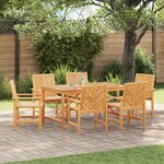 vidaXL Ensemble de salle à manger de jardin en bois massif d'acacia de 6 pièces