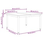 vidaXL Table basse Gris Sonoma 80 x 80 x 45 cm Bois d'ingénierie