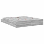 vidaXL Cadre de lit avec rangement Sonoma gris 236.5 x 200 x 31.5 cm