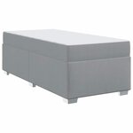 vidaXL Cadre de lit avec matelas Gris clair 90 x 190 cm tissu