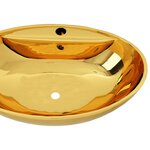 vidaXL Lavabo avec trop-plein 58 5 x 39 x 21 cm Céramique Doré