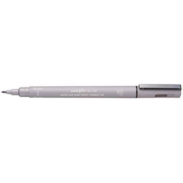 Feutre technique pin 000200br gc pointe brush gris clair uni-ball