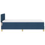 vidaXL Lit à ressort LED avec bandes LED Bleu 90 x 200 cm tissu