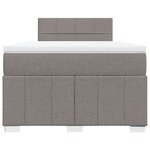 vidaXL Sommier à lattes de lit avec matelas taupe 120x190 cm tissu