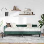 vidaXL Cadre de lit d'angle avec matelas Autre 2 Pièces Vert Velours
