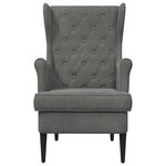 vidaXL Fauteuil Gris foncé Velours