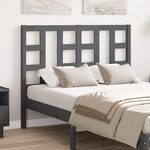 vidaXL Tête de lit Gris 126x4x100 cm Bois massif de pin