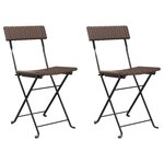 vidaXL Chaises de bistrot pliantes lot de 2 Résine tressée et acier